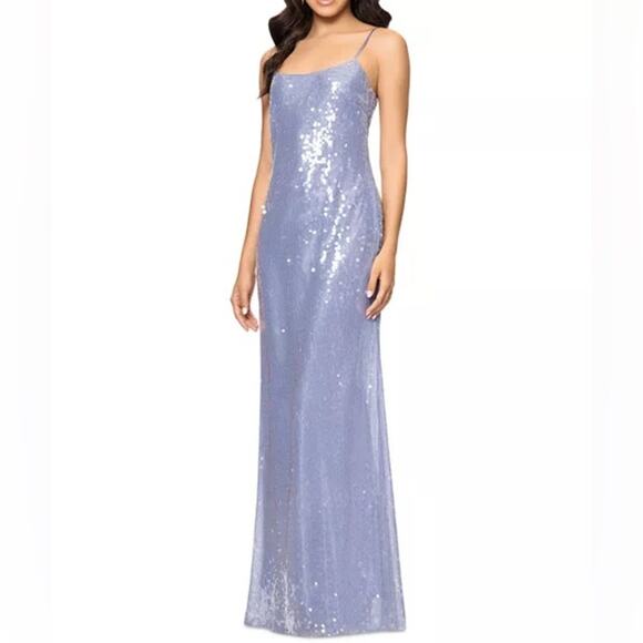 AQUA Formal Women’s Sequin Gown Blue Sz 2 NWT - Picture 3 of 10